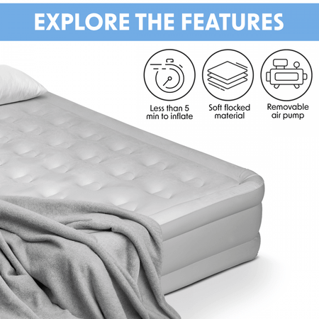 Dellonda Raised Air Bed with Removable Electric Pump & Storage Bag - Queen Model No- DL145