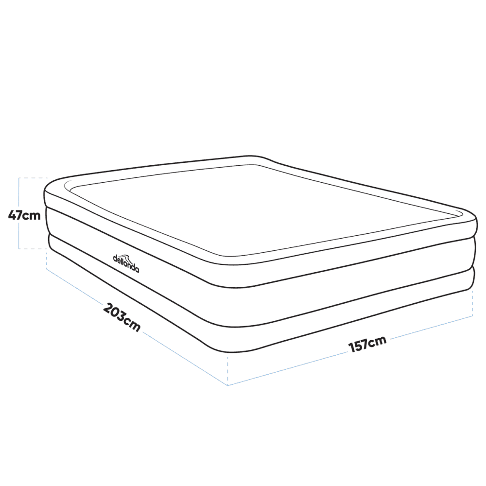 Dellonda Raised Air Bed with Removable Electric Pump & Storage Bag - Queen Model No- DL145
