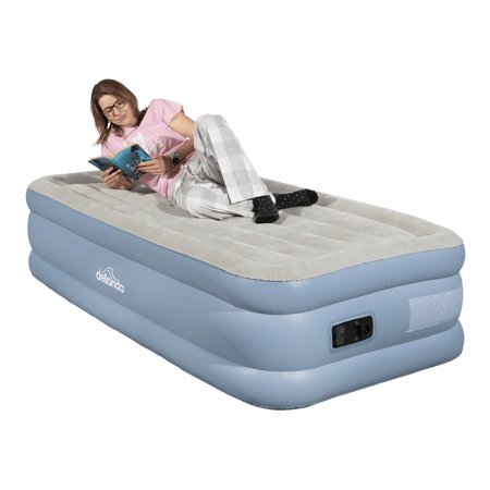 Dellonda Raised Air Bed with Built-in Electric Pump & Storage Bag - Single Model No- DL146