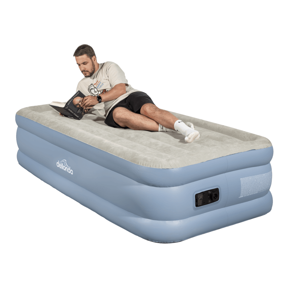 Dellonda Raised Air Bed with Built-in Electric Pump & Storage Bag - Single Model No- DL146