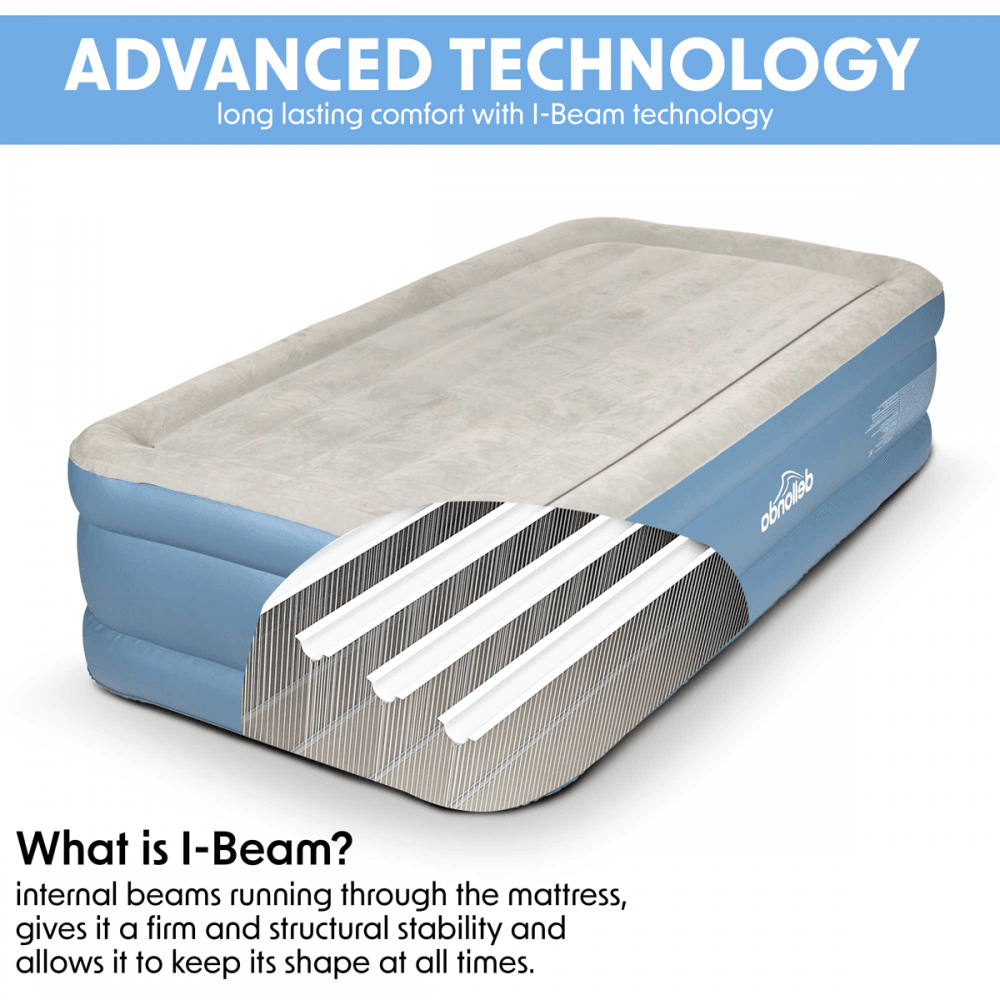 Dellonda Raised Air Bed with Built-in Electric Pump & Storage Bag - Single Model No- DL146