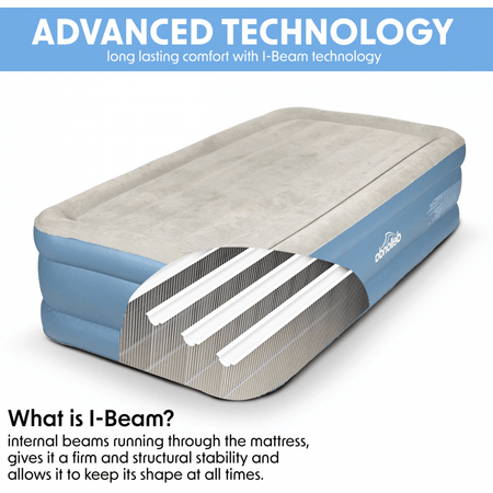 Dellonda Raised Air Bed with Built-in Electric Pump & Storage Bag - Single Model No- DL146