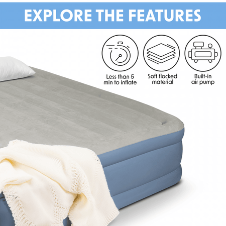 Dellonda Raised Air Bed with Built-in Electric Pump & Storage Bag - Queen Model No- DL147
