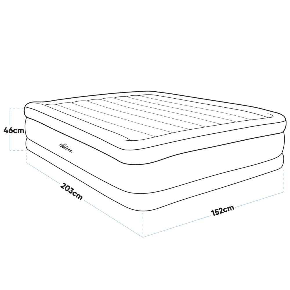 Dellonda Raised Air Bed with Built-in Electric Pump & Storage Bag - Queen Model No- DL147