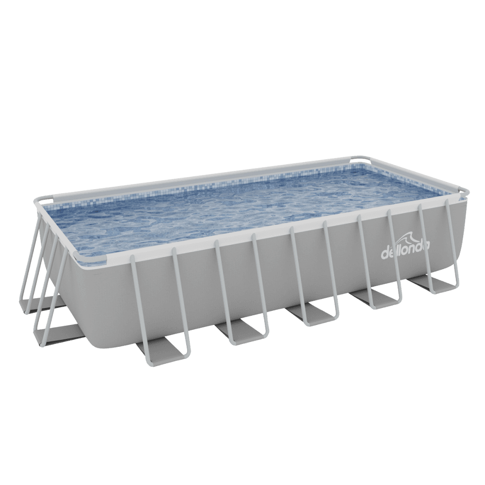 Dellonda Deluxe Steel Frame Rectangular Swimming Pool with Step Ladder & Filter Pump 21ft Model No- DL150