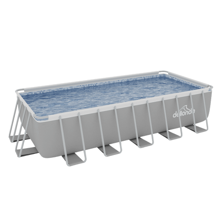 Dellonda Deluxe Steel Frame Rectangular Swimming Pool with Step Ladder & Filter Pump 21ft Model No- DL150