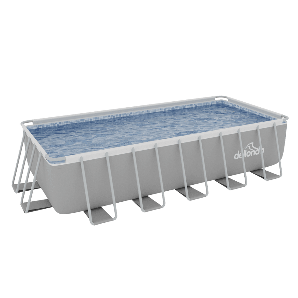 Dellonda Deluxe Steel Frame Rectangular Swimming Pool with Step Ladder & Filter Pump 21ft Model No- DL150
