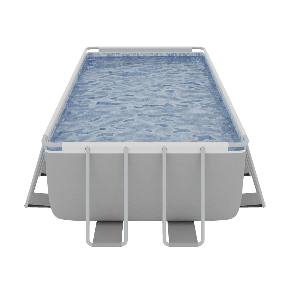 Dellonda Deluxe Steel Frame Rectangular Swimming Pool with Step Ladder & Filter Pump 21ft Model No- DL150