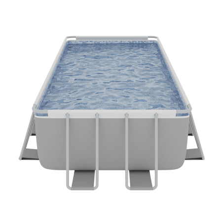 Dellonda Deluxe Steel Frame Rectangular Swimming Pool with Step Ladder & Filter Pump 21ft Model No- DL150