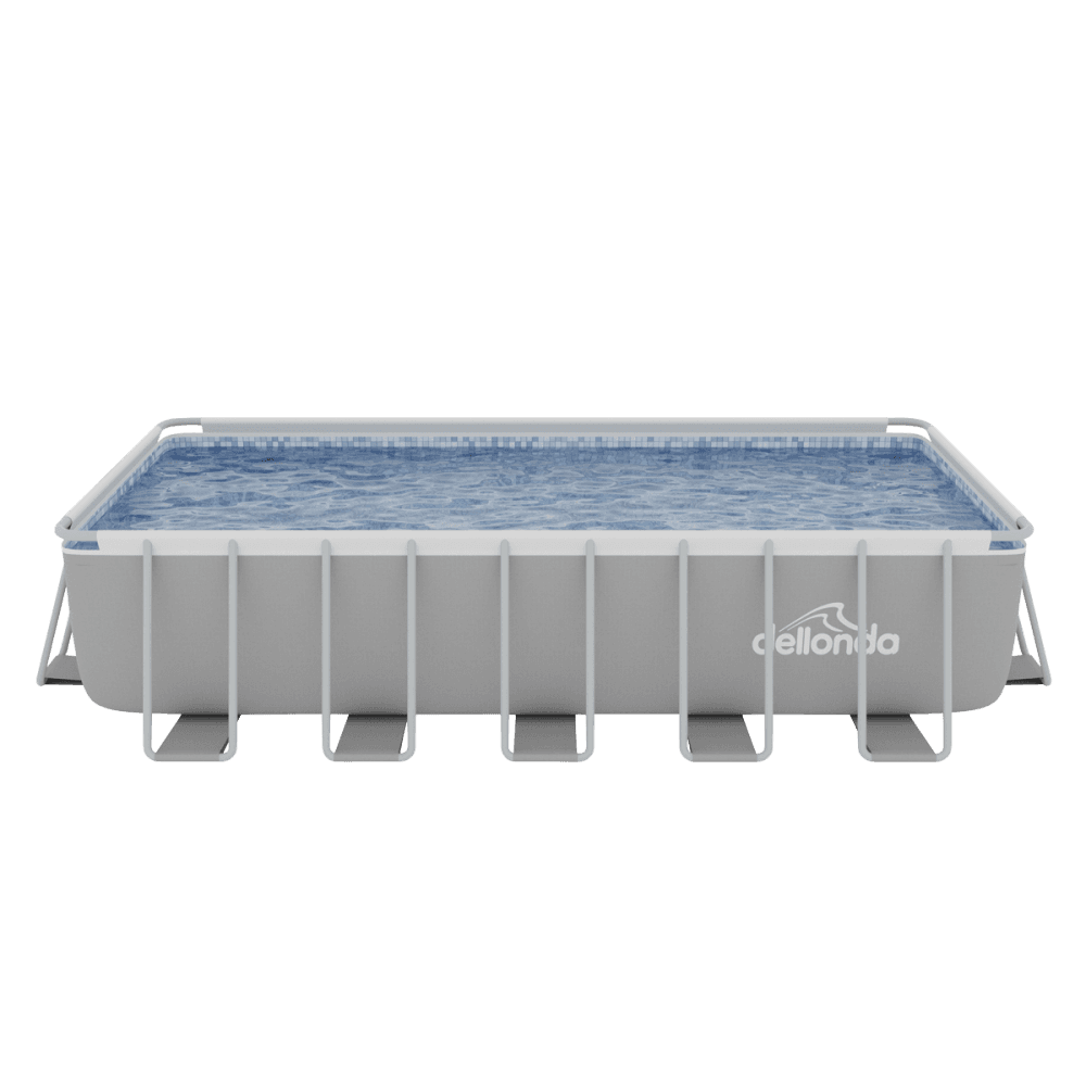 Dellonda Deluxe Steel Frame Rectangular Swimming Pool with Step Ladder & Filter Pump 21ft Model No- DL150