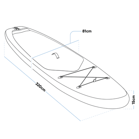 Dellonda Inflatable Stand-Up Paddle Board 10'6" - Light Blue/White Model No- DL152