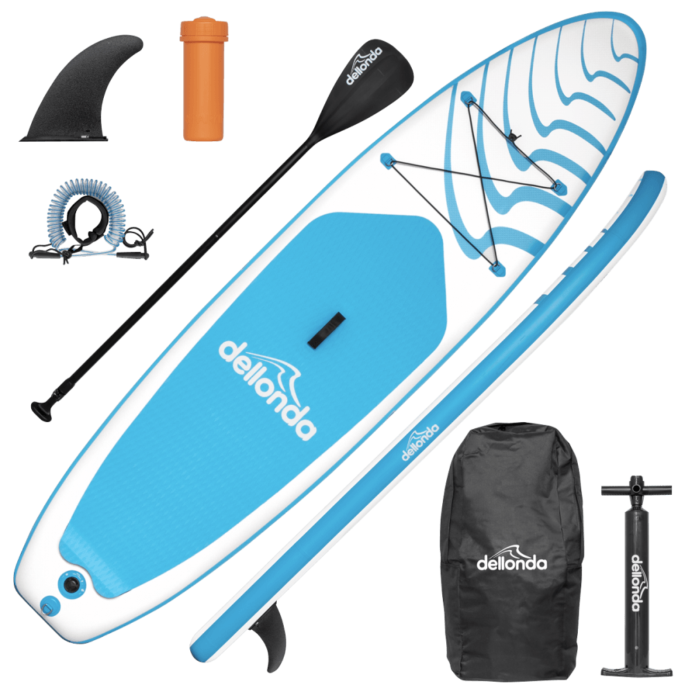 Dellonda Inflatable Stand-Up Paddle Board 10'6" - Light Blue/White Model No- DL152