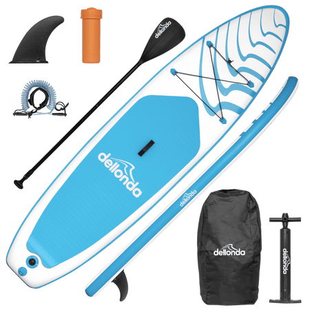 Dellonda Inflatable Stand-Up Paddle Board 10'6" - Light Blue/White Model No- DL152