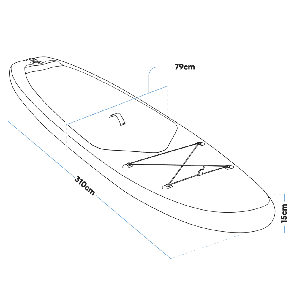 Dellonda Inflatable Stand-Up Paddle Board 10'2" - Dark Blue Model No- DL153