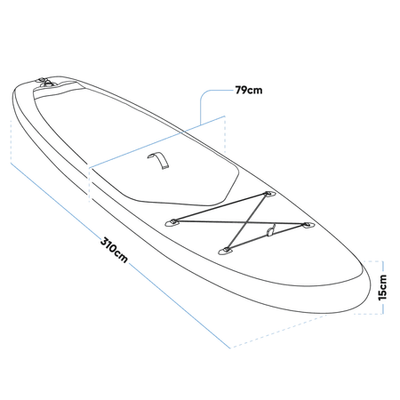 Dellonda Inflatable Stand-Up Paddle Board 10'2" - Dark Blue Model No- DL153