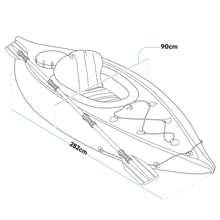 Dellonda Inflatable One-Person Kayak/Canoe Set with Pump, Carry Bag & Aluminium Oar - Blue/Green Model No- DL154