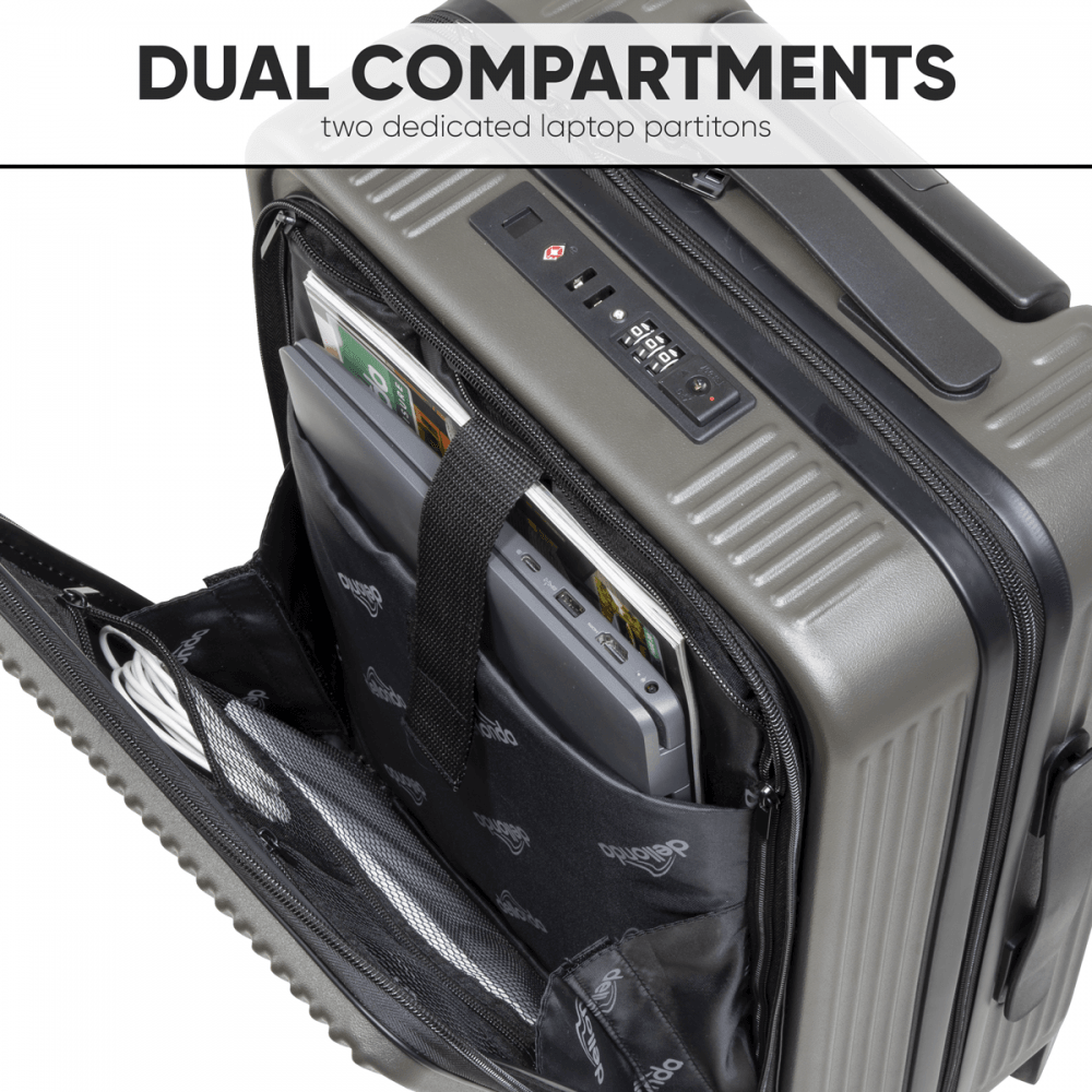 Dellonda Cabin Size Luggage with Laptop Compartments & Dual TSA Lock 20" Model No- DL157