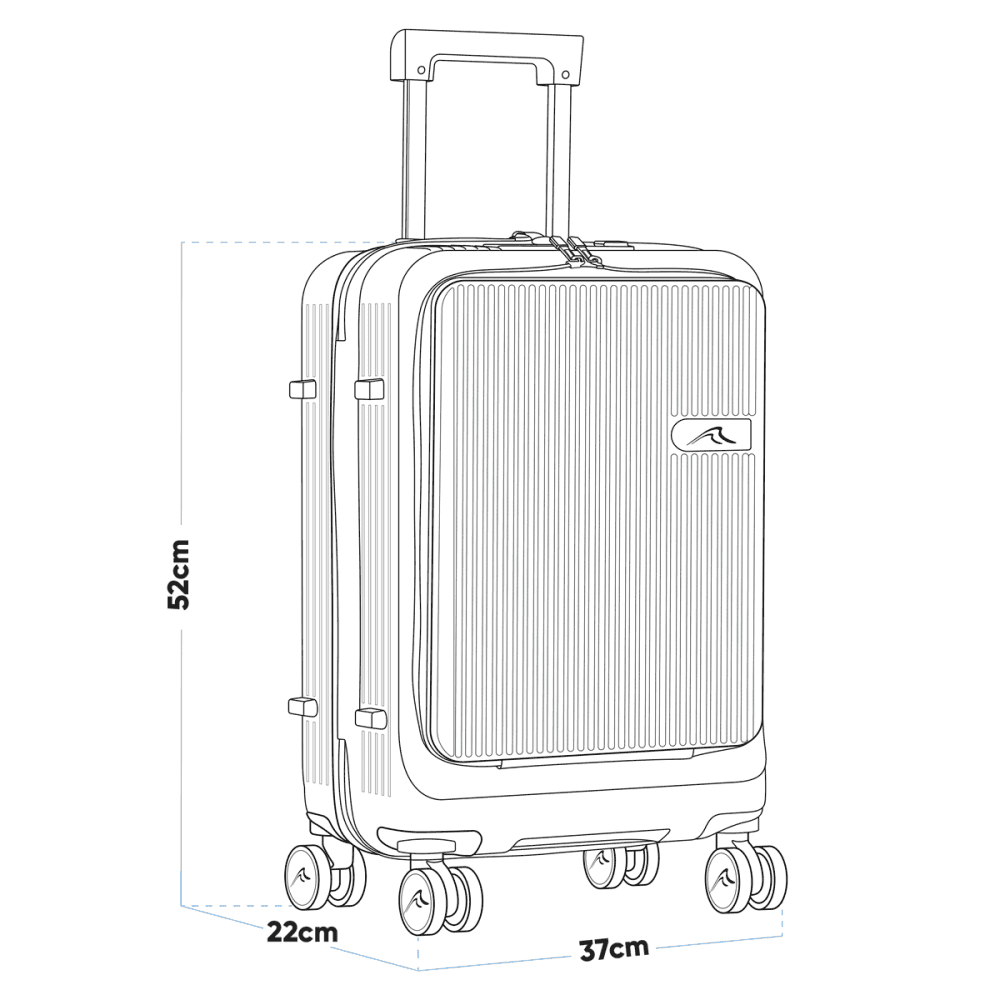 Dellonda Cabin Size Luggage with Laptop Compartments & Dual TSA Lock 20" Model No- DL157