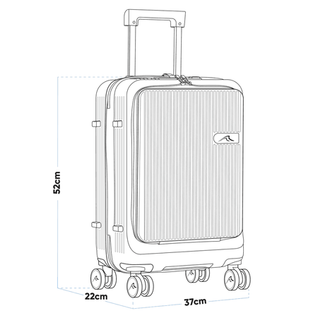 Dellonda Cabin Size Luggage with Laptop Compartments & Dual TSA Lock 20" Model No- DL157