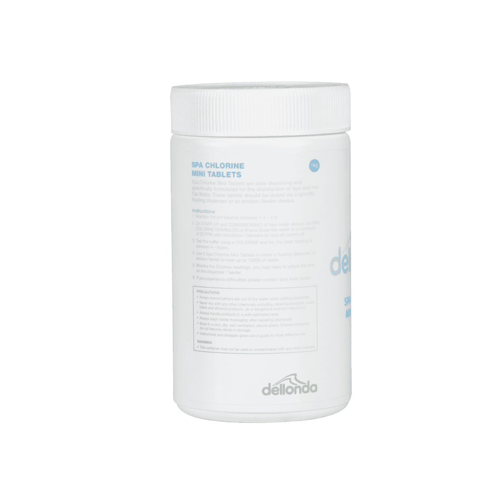 Dellonda Chlorine Mini Tabs for Hot Tubs/Spas & Swimming Pools 1kg Model No- DL51
