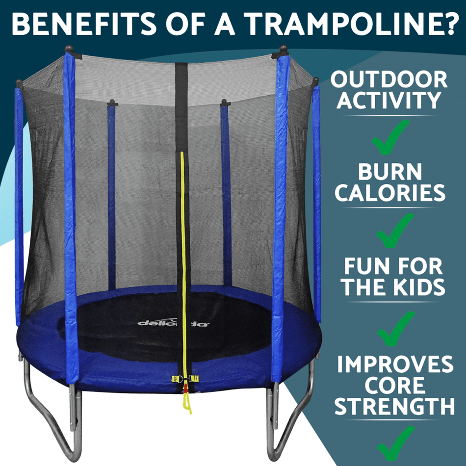 Dellonda Heavy-Duty Outdoor Trampoline with Safety Enclosure Net 6ft Model No- DL66