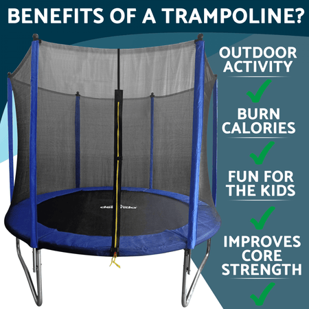 Dellonda Heavy-Duty Outdoor Trampoline with Safety Enclosure Net 8ft Model No- DL67