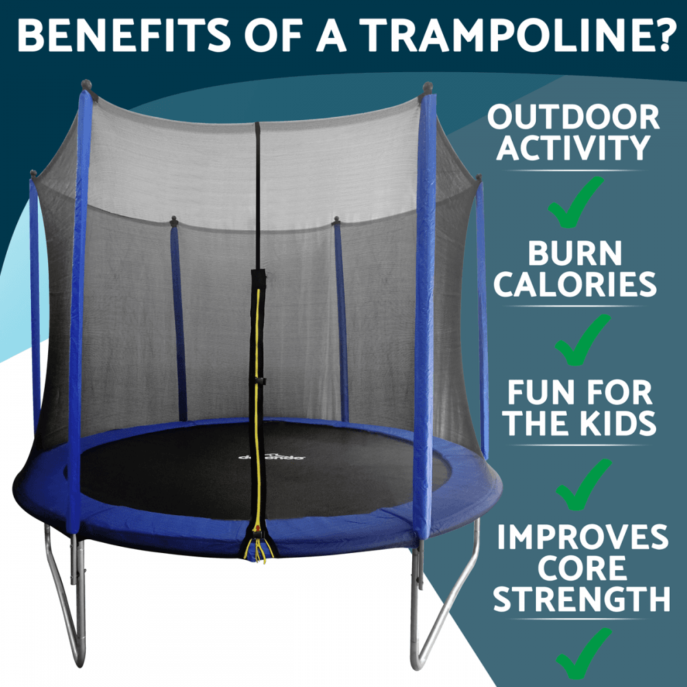 Dellonda Heavy-Duty Outdoor Trampoline with Safety Enclosure Net 10ft Model No- DL68
