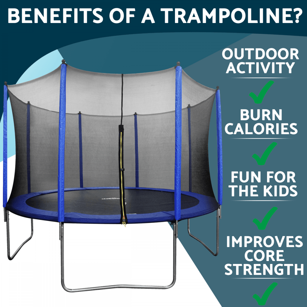 Dellonda Heavy-Duty Outdoor Trampoline with Safety Enclosure Net 12ft Model No- DL69