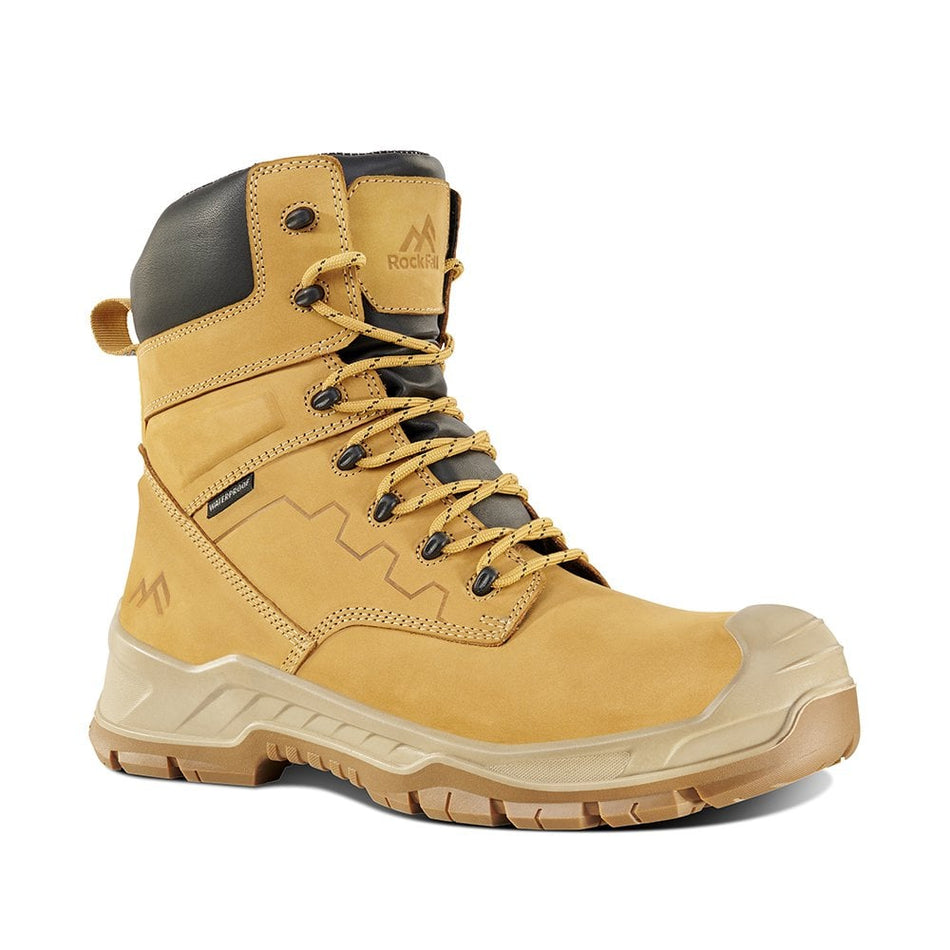 Rock Fall RF752 Hampton Honey High Leg Waterproof Safety Boot with Side Zip: Model No. RF752