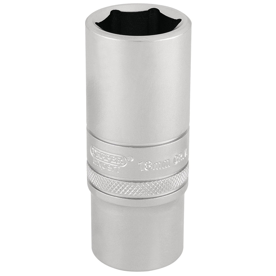 DRAPER 3/8" Square Drive Hi-Torq 6 Point Deep Socket (18mm): Model No. DT-MM/MS