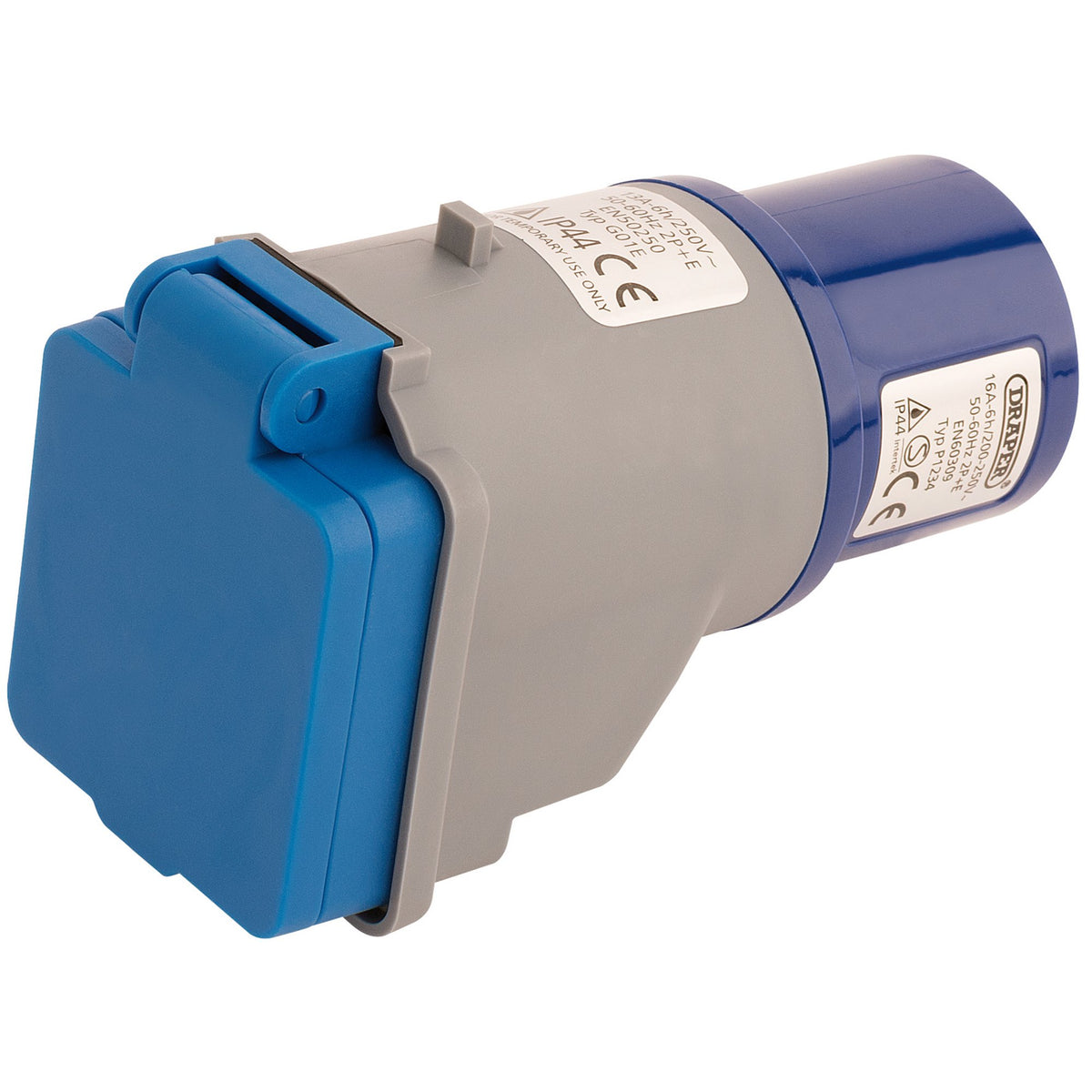 DRAPER 230V 16A to 13A Moulded Adaptor: Model No. 240VMP1
