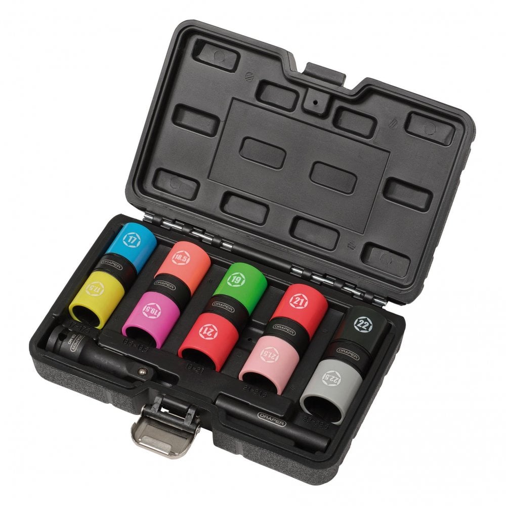 Double Ended Wheel Nut Socket Set, 1/2" Sq. Dr. (7 Piece): Model. No.DEWNSS - 7PCS