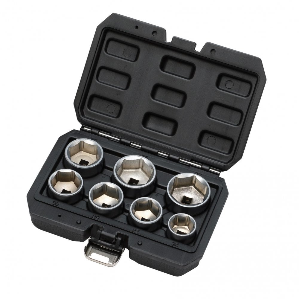 Oil Filter Socket Set, 3/8" Sq. Dr. (7 Piece): Model. No.OFSS3/8 - 7PC