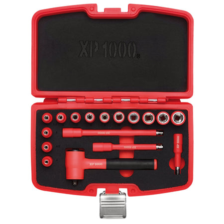 XP1000 VDE Metric Socket Set, 1/4" Sq. Dr. (17 Piece) : Model No. XP1000-1/4