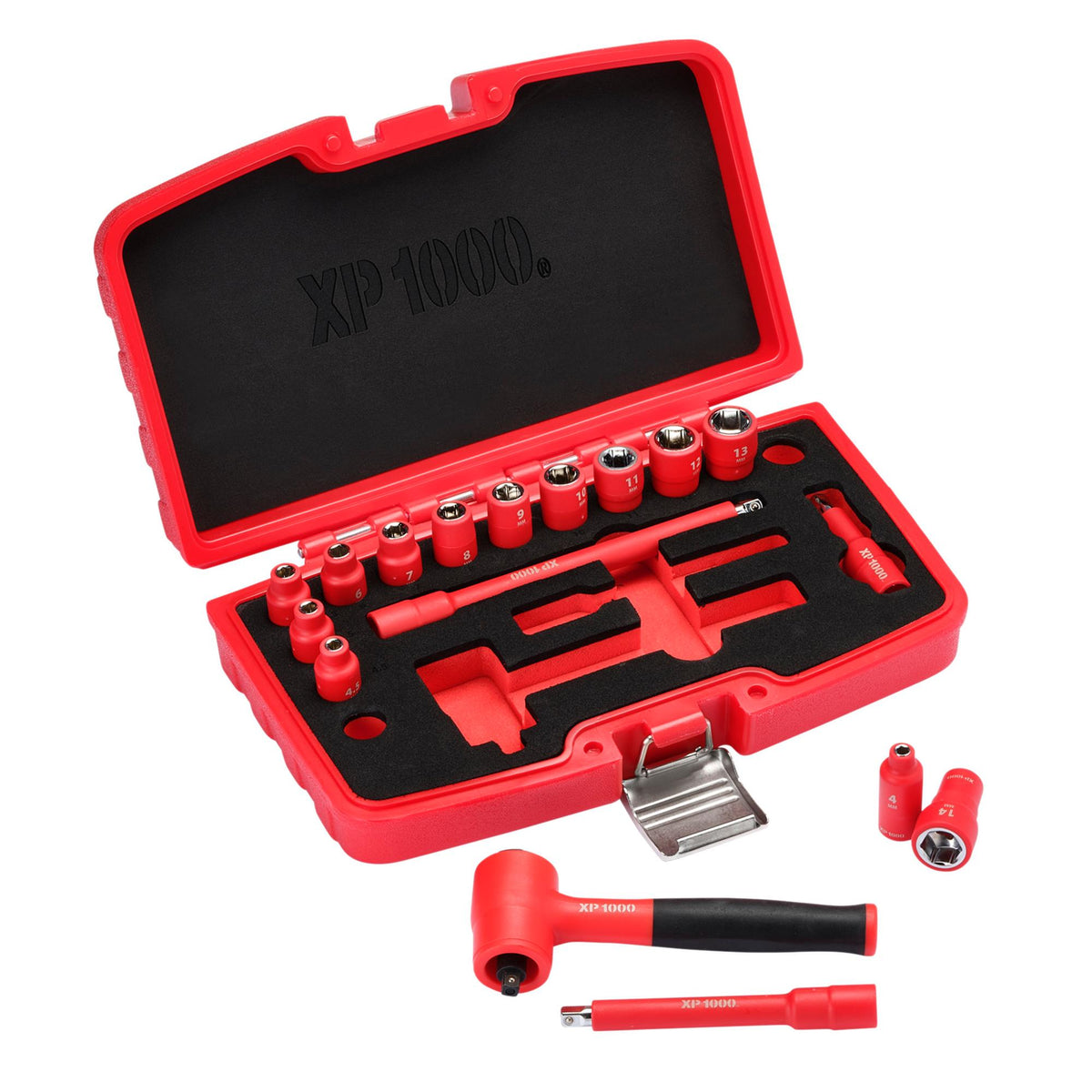 XP1000 VDE Metric Socket Set, 1/4" Sq. Dr. (17 Piece) : Model No. XP1000-1/4