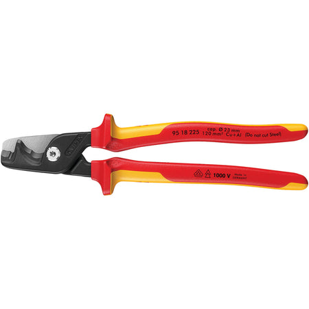KNIPEX 95 18 225 StepCut XL VDE Insulated Cable Shears, 225mm : Model No. 95 18 225
