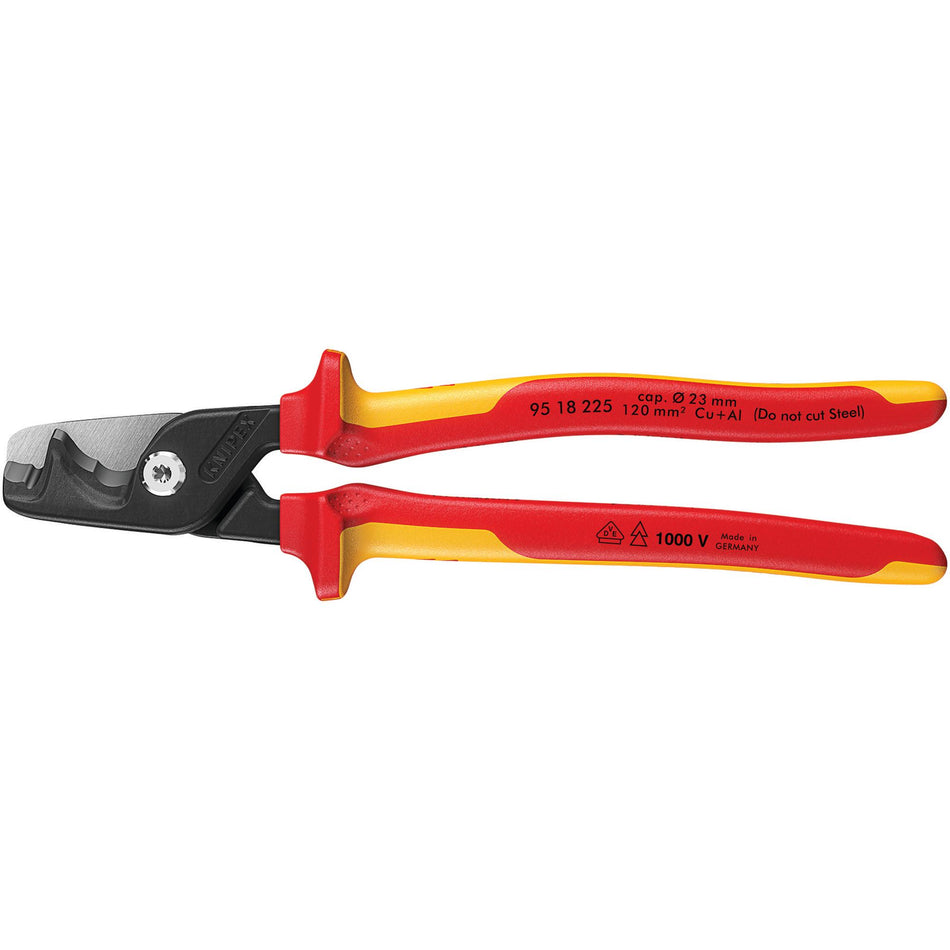 KNIPEX 95 18 225 StepCut XL VDE Insulated Cable Shears, 225mm : Model No. 95 18 225