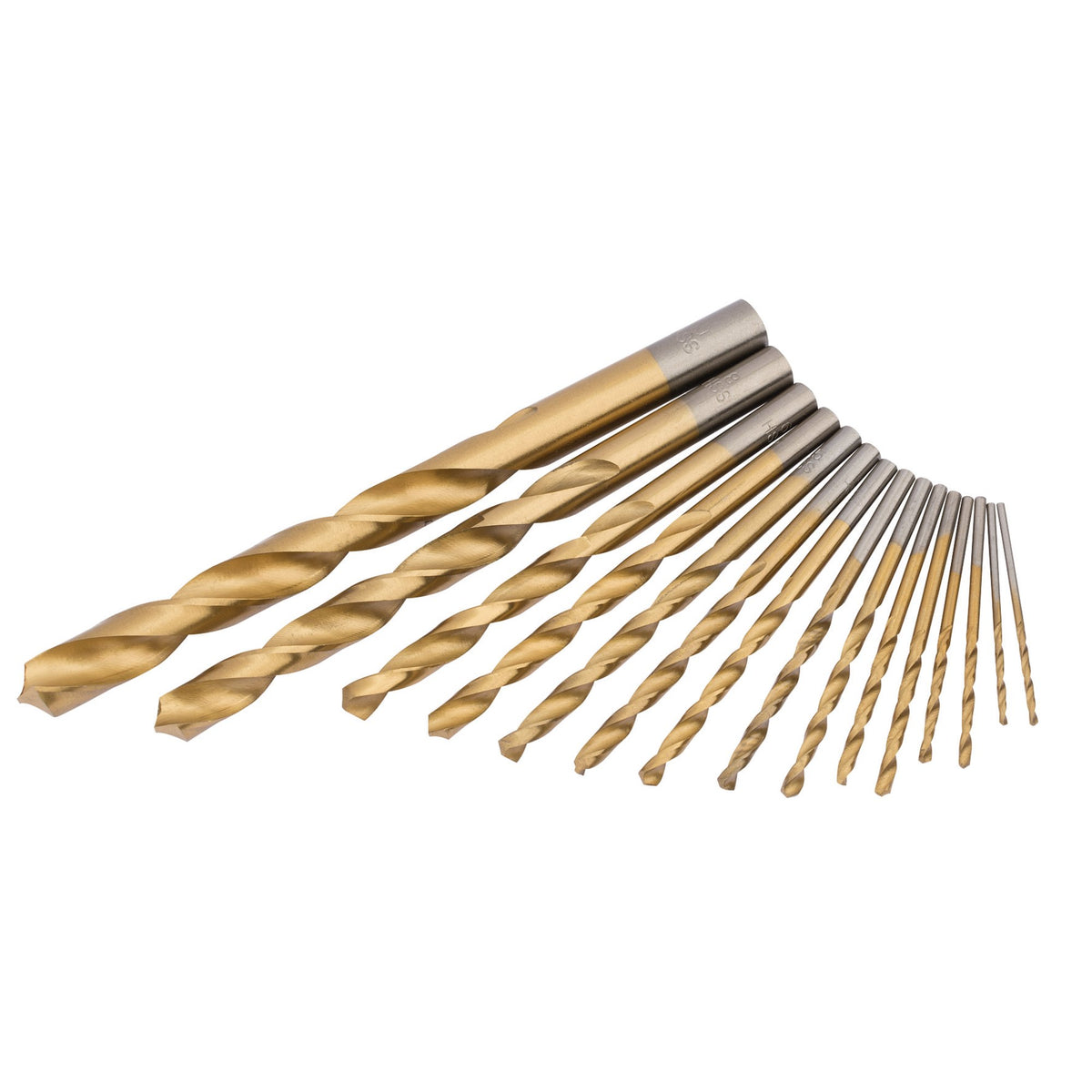 DRAPER 15 Piece Titanium Nitride Coated HSS Drill Bit Set: Model No.EBS15HSS