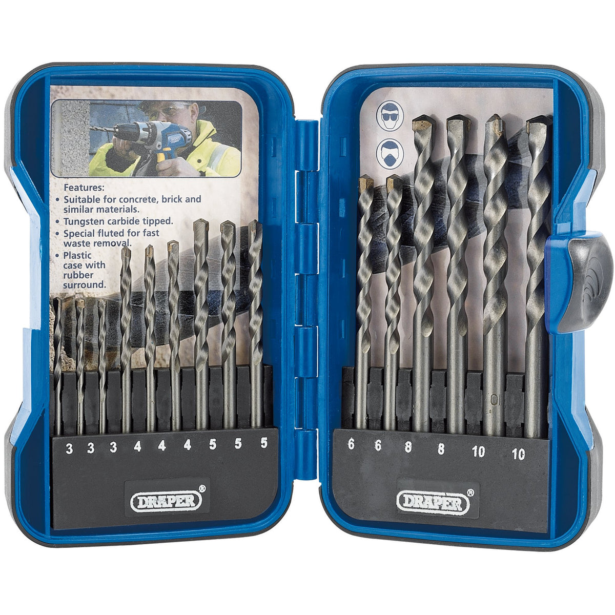 DRAPER 15 Piece Masonry Drill Bit Set: Model No.EBS15MAS