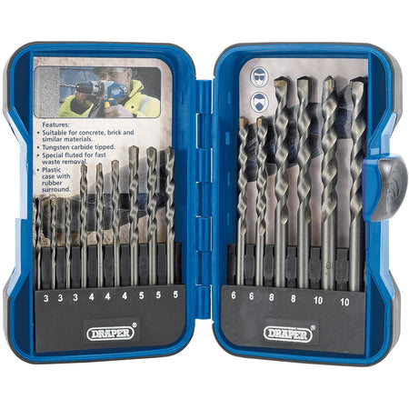 DRAPER 15 Piece Masonry Drill Bit Set: Model No.EBS15MAS