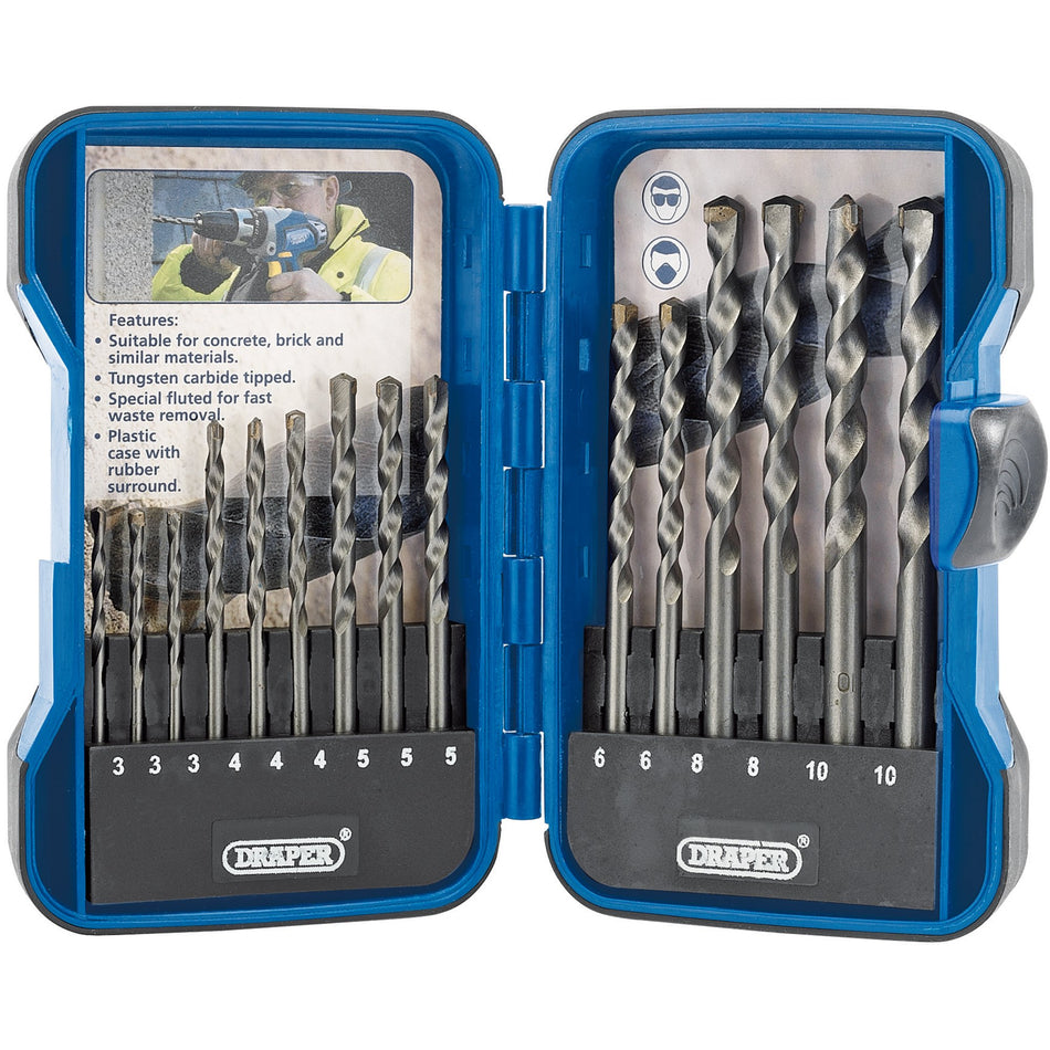 DRAPER 15 Piece Masonry Drill Bit Set: Model No.EBS15MAS
