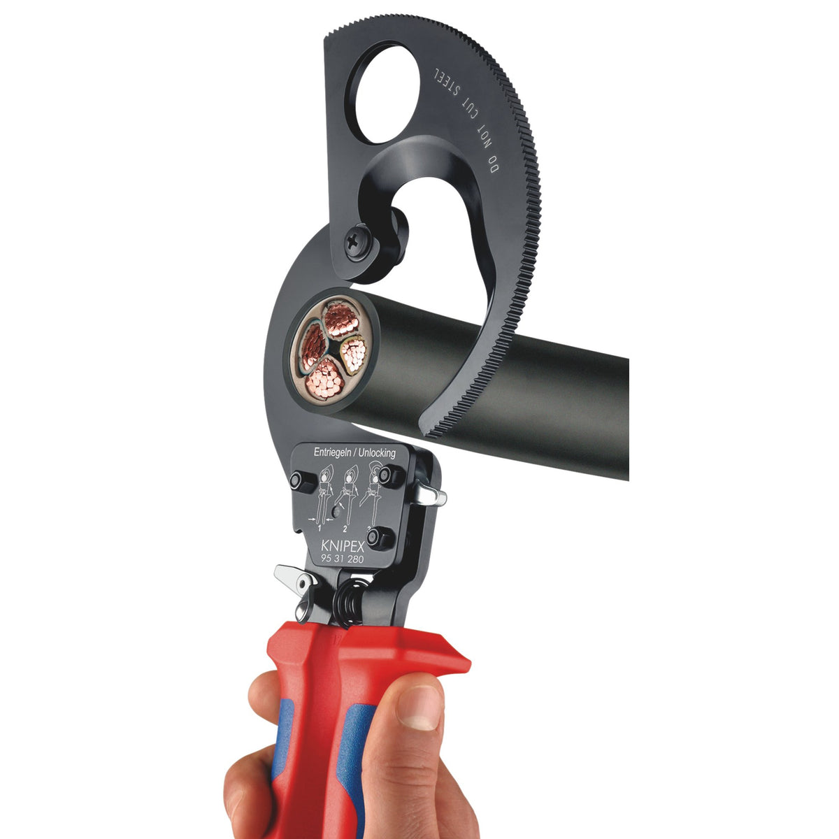 Knipex 250mm Ratchet Action Cable Cutter : Model No.95 31 250