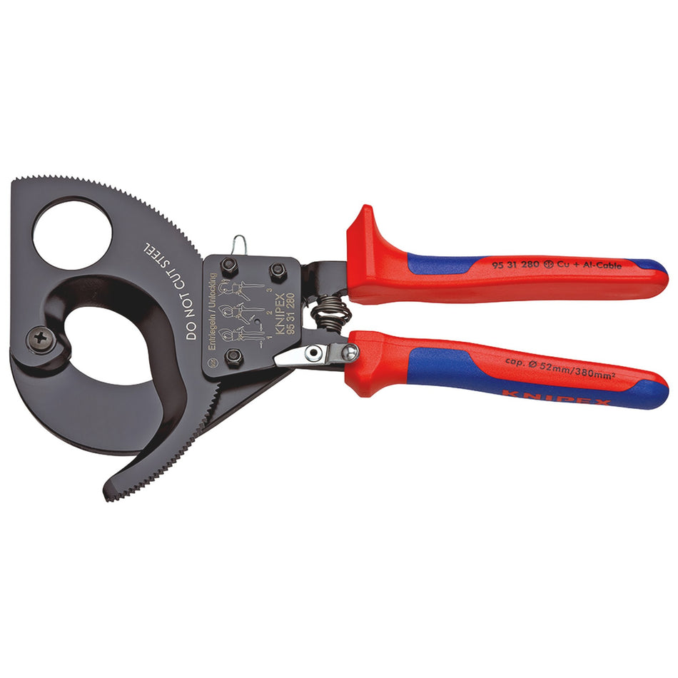 Knipex 280mm Ratchet Action Cable Cutter: Model No. 95 31 280