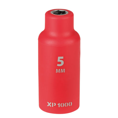XP1000 VDE Socket, 1/4" Sq. Dr., 5mm : Model No. XP1000-1/4-SOC