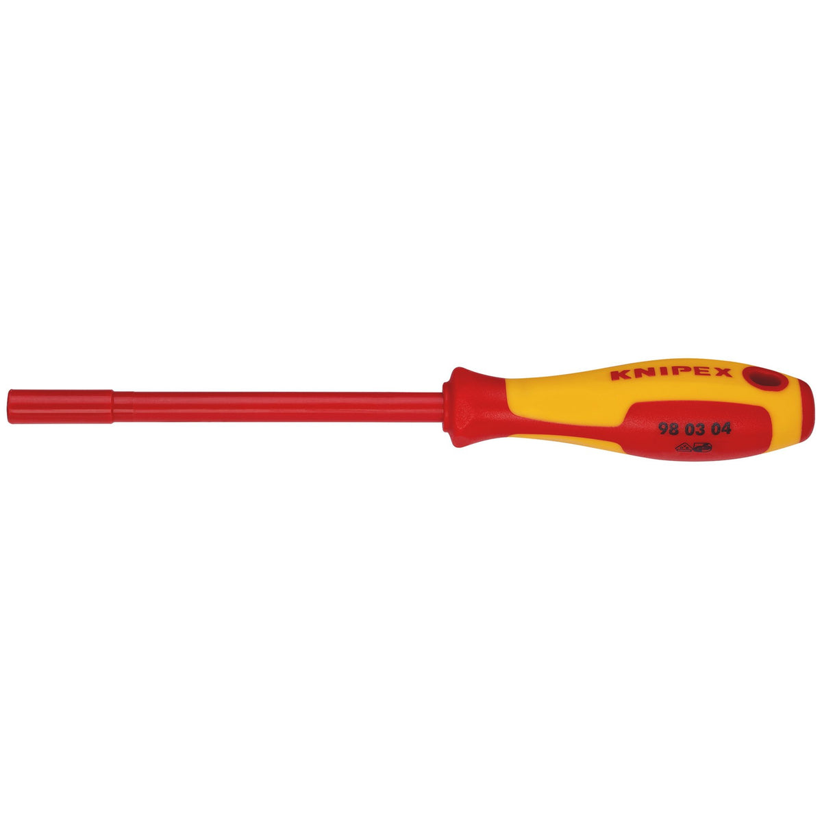 KNIPEX 98 03 04 VDE Insulated Nut Driver, 4.0 x 125mm: No.98 03 04