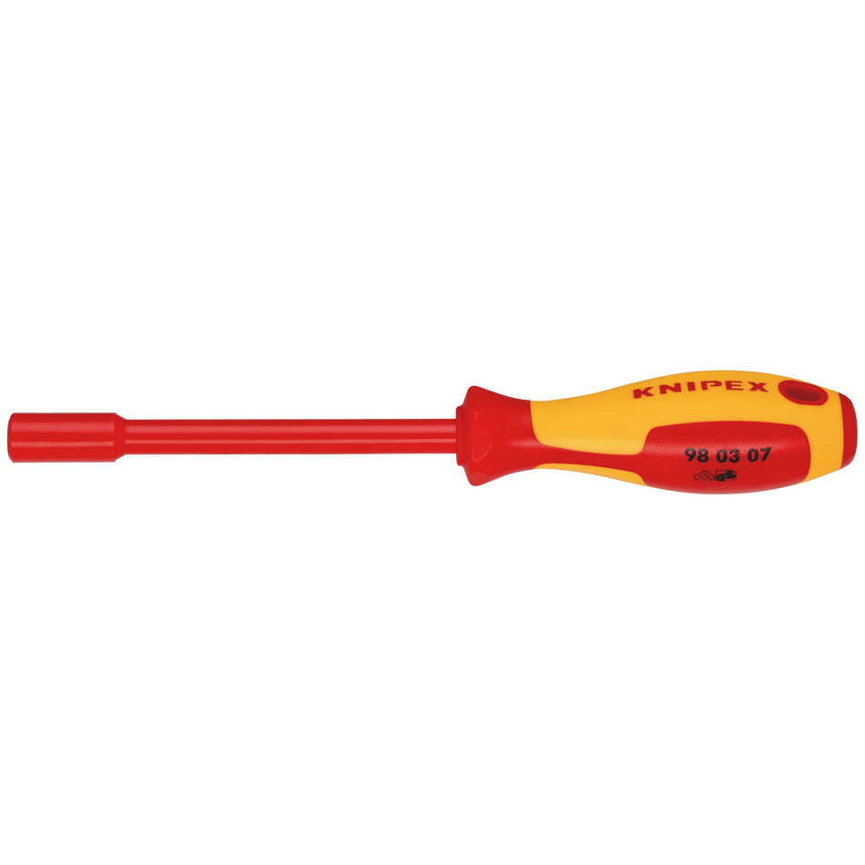 KNIPEX 98 03 07 VDE Insulated Nut Driver, 7.0 x 125mm: No.98 03 07