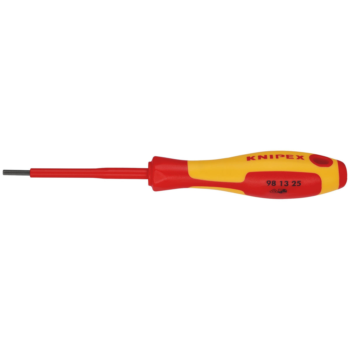 KNIPEX 98 13 25 VDE Insulated Hexagon Screwdriver, 2.5 x 75mm: No.98 13 25