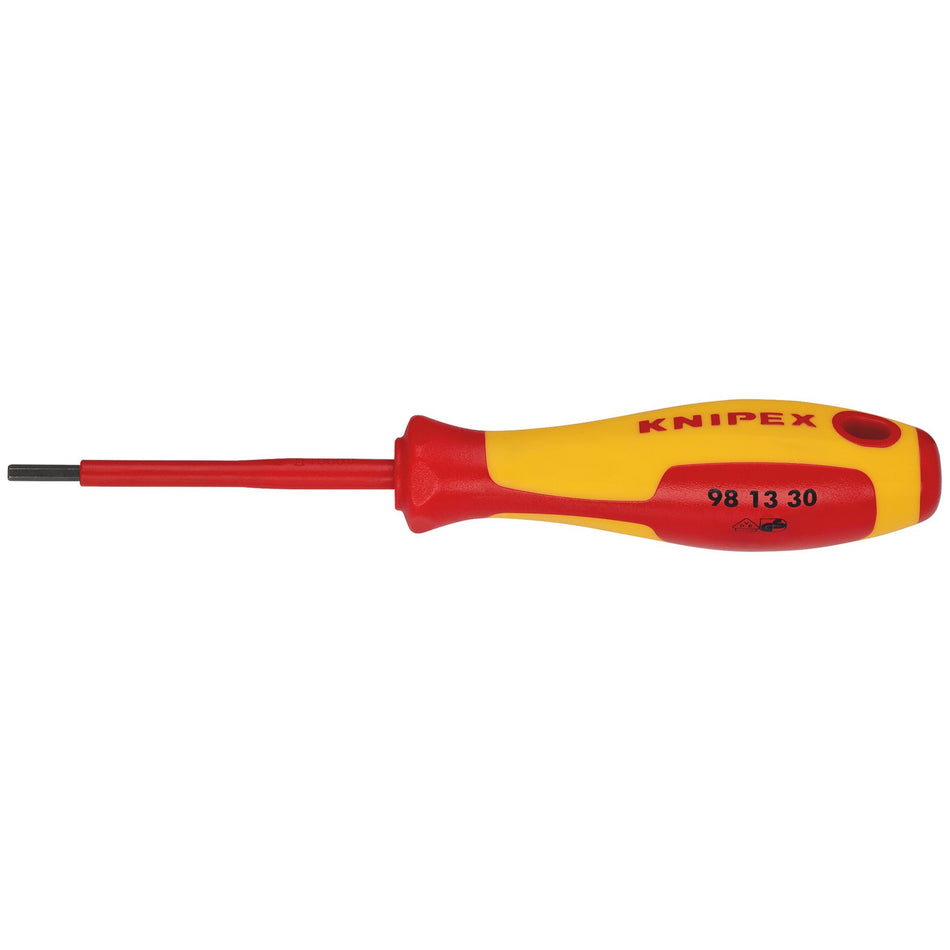 KNIPEX 98 13 30 VDE Insulated Hexagon Screwdriver, 3.0 x 75mm : Model No. 98 13 30
