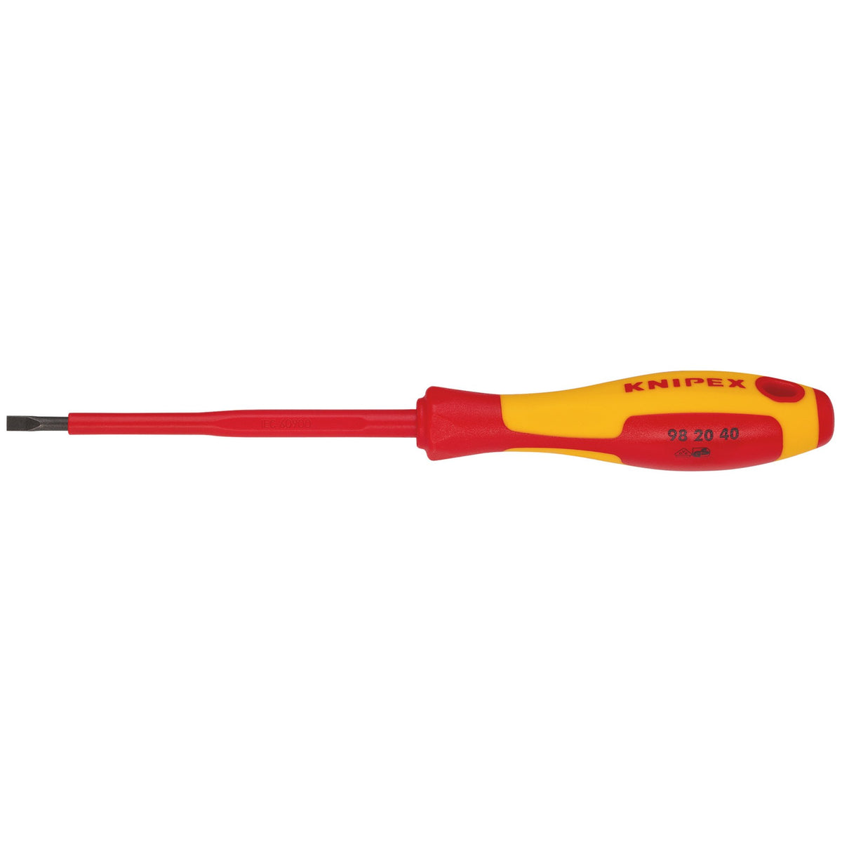 KNIPEX 98 20 40 VDE Insulated Slotted Screwdriver, 4.0 x 100mm: No.98 20 40