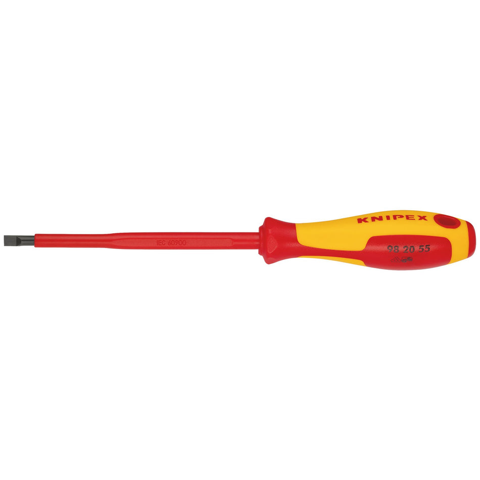 KNIPEX 98 20 55 VDE Insulated Slotted Screwdriver, 5.5 x 125mm: No.98 20 55